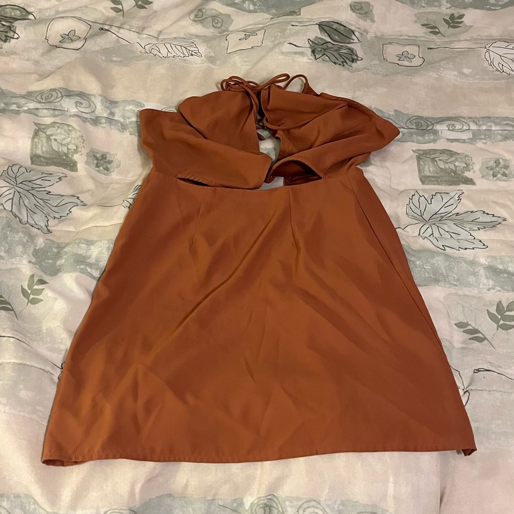 orange mini dress